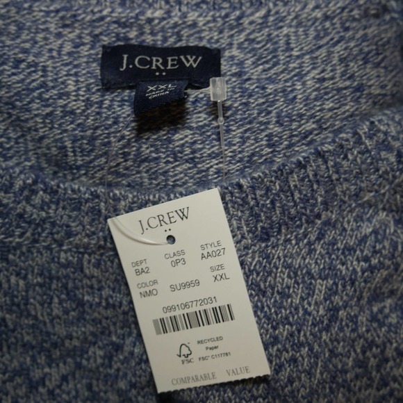 J. Crew Factory NWT Blue Crewneck Lambswool Blend Sweater Size XXL - Picture 6 of 8